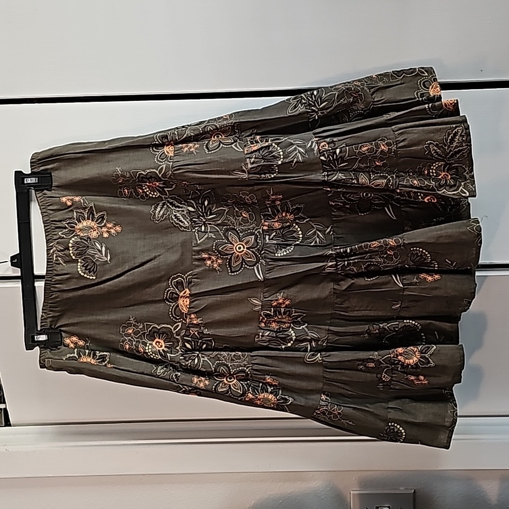 Olive Green Embroidered Skirt